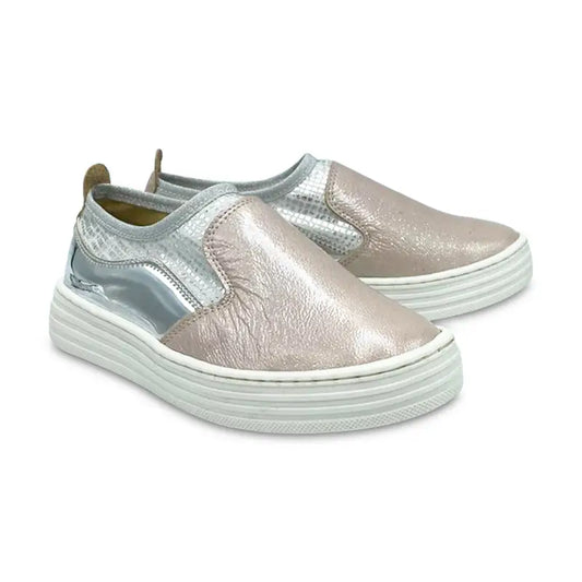 Maria catlan pink silver slip on sock sneaker 500728 - girls